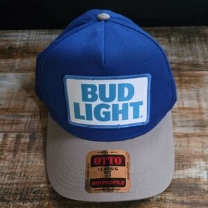 OTTO Blue and Tan Cap with Bud Light Logo